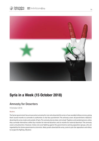 Syria Quarterly Report Issue 4: Oct/Nov/Dec 2018